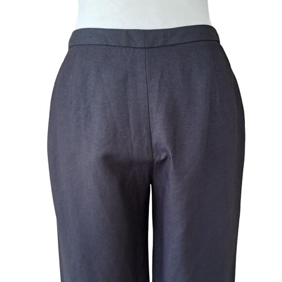 Calvin Klein Black Linen Blend Wide Leg Pants Size 4 (28" Inseam) - Picture 4 of 10